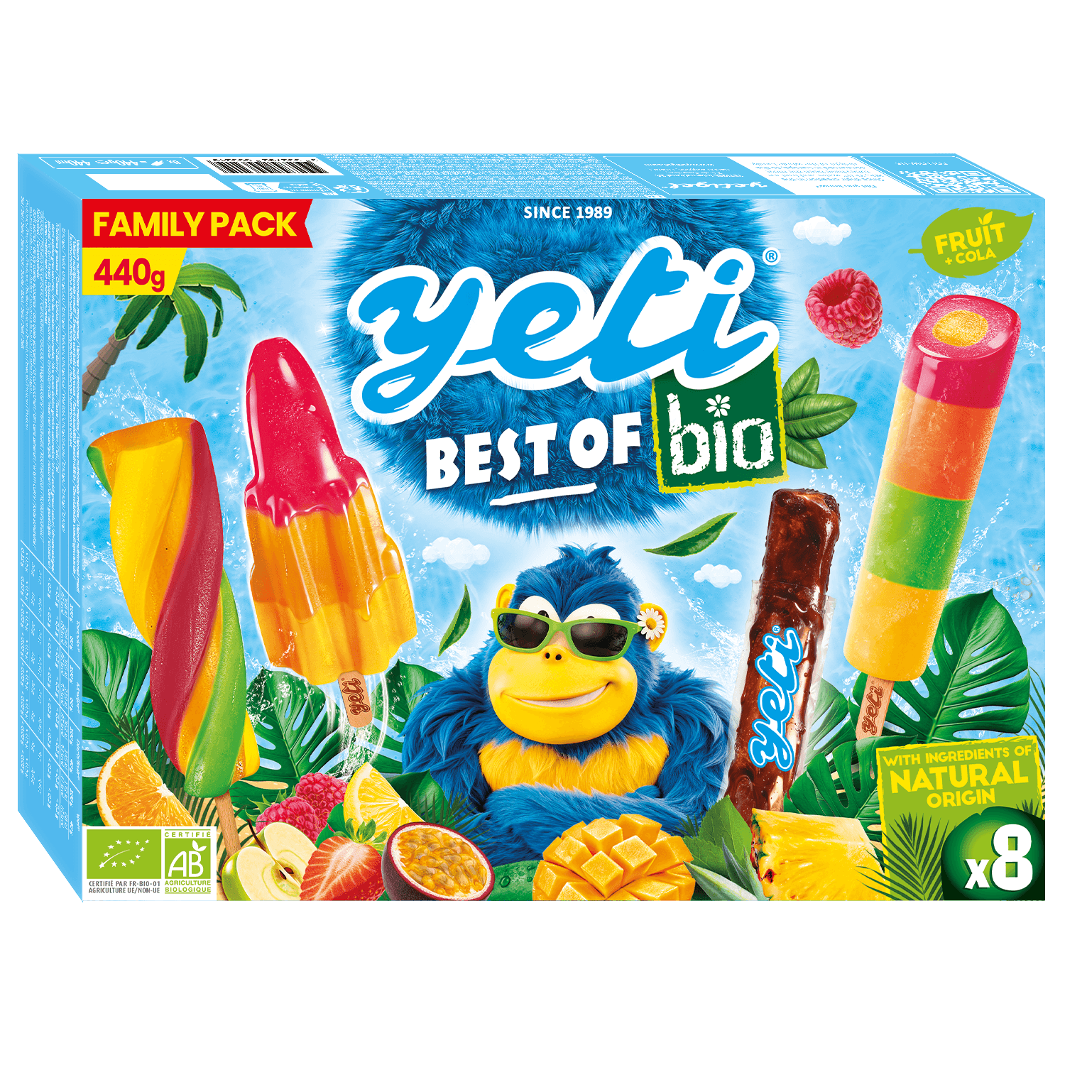YETI Best of Bio - Glaces à l'eau et aux fruits BIO